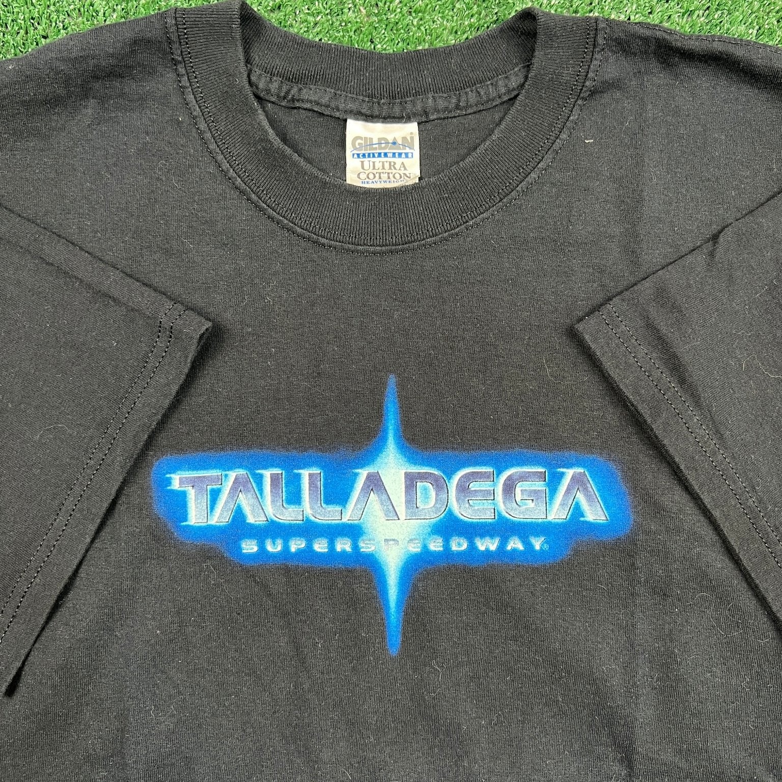 Vintage Talladega Speedway Racing SciFy Style TShirt Mens Large Black 90s